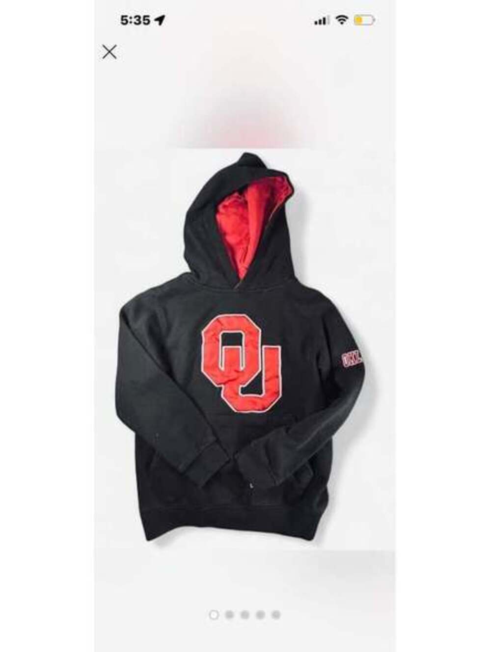 Vintage University of Oklahoma Sooners Black Hoodie youth Size 5/6